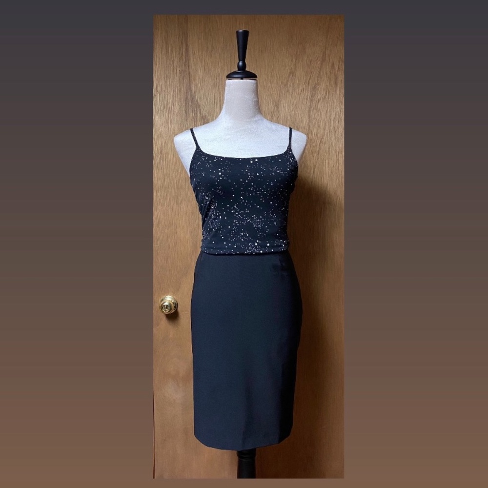 Jacob Black Pencil Skirt with 2 Back Slit - Size 1/2